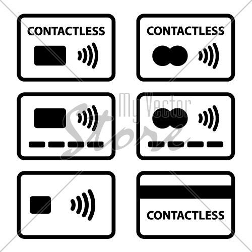 contactless NFC payment credit card icon vector