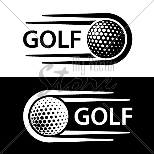 golf ball motion line symbol vector