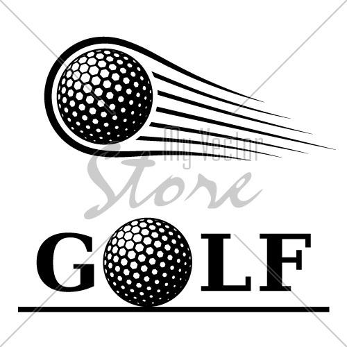 golf ball motion line text symbol vector