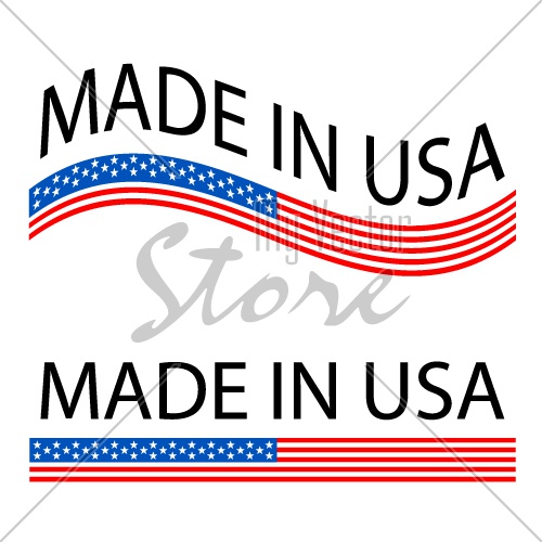 made in USA flag icon vector