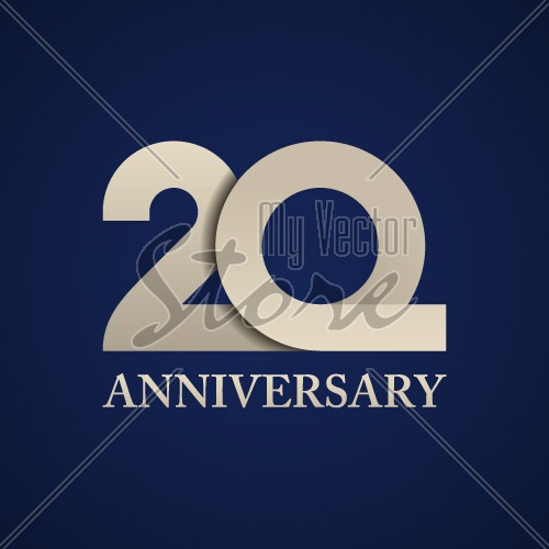 20 years anniversary paper number vector