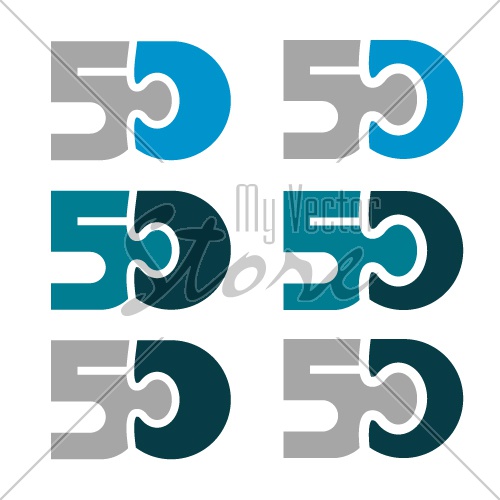 50 fifty puzzle linked number vector