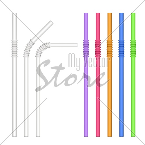 colorful drinking straw vector