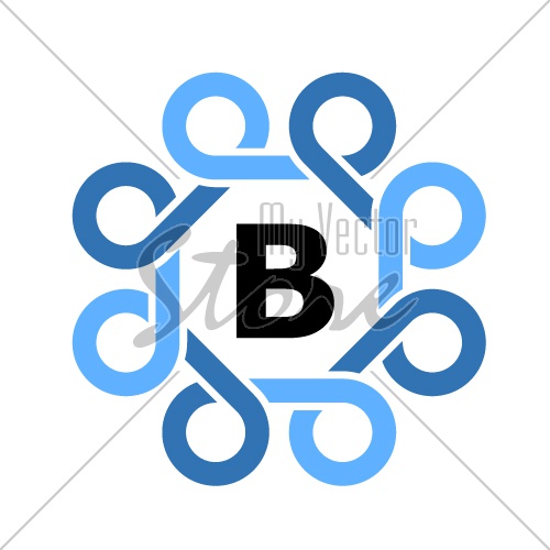 blue simple loops frame symbol vector