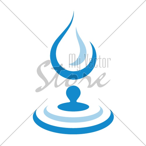 falling water drop circle wave simple symbol vector