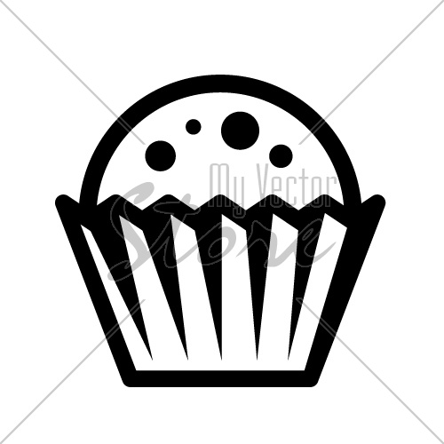 cupcake black symbol vector