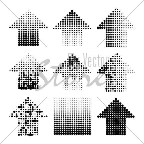 dotted halftone grunge arrows vector
