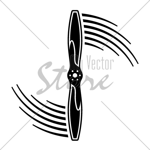 airplane propeller motion line symbol vector