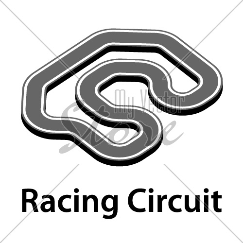 3d racing circuit vector