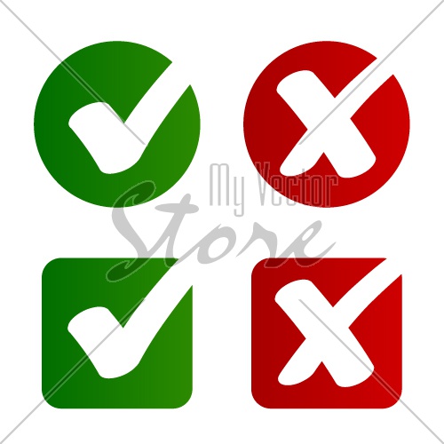 check mark approved rejected symbol vector