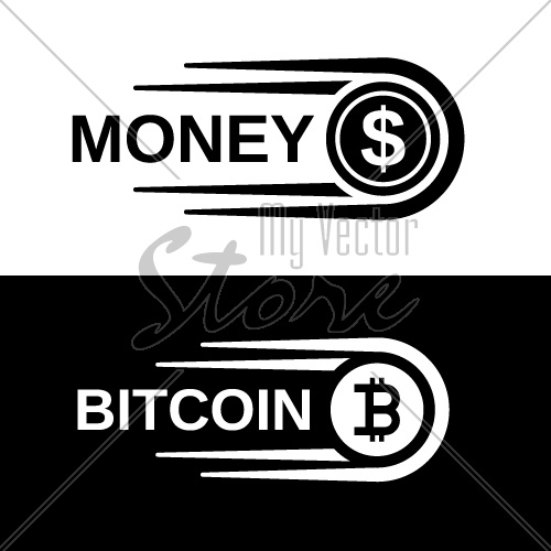 fast money bitcoin motion line coin vector
