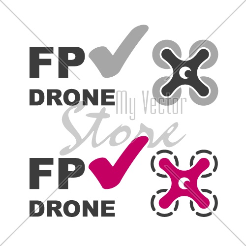 FPV drone check mark symbol vector