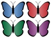vector four colored butterflies