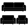 vector sofas and armchair