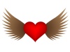 vector heart with wings