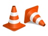 vector traffic cones with shadow