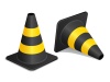 vector traffic cones with shadow
