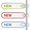 vector new sign labels with paperclips