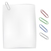 vector white wavy paper with paperclip