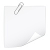 vector white note paper with paperclip