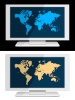 vector white lcd panel with world map