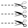 Vector scissors cut lines