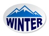 vector winter mountain oval sticker