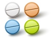 vector stylish colored pills