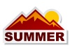 vector summer mountain sticker