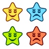 vector positive and negative faces of stars