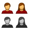 vector male female avatar icons