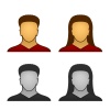 vector male female face icons