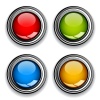 Vector blank chrome glossy buttons
