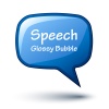 vector blue glossy speech bubble