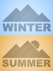 vector striped winter and summer mountain