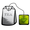 vector green tea bag icon
