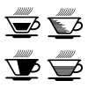 vector black tea cup pictograms