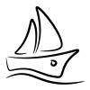 vector sailboat stylized symbol