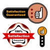 vector thumb up satisfaction guaranteed label