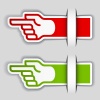 vector attached pointing hand labels