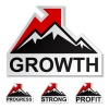 vector profit growth winter mountain stickers
