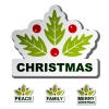 vector christmas holly leaf stickers