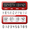 vector red mechanical counter - countdown timer