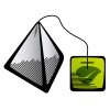 vector green tea pyramid bag icon