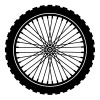 vector bike wheel black silhouette