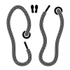 vector shoelace shoe print symbols