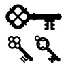 vector medieval key symbols