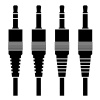 vector audio jack connector black symbols