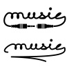 vector jack connectors music calligraphy