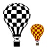 vector hot air balloon black symbol